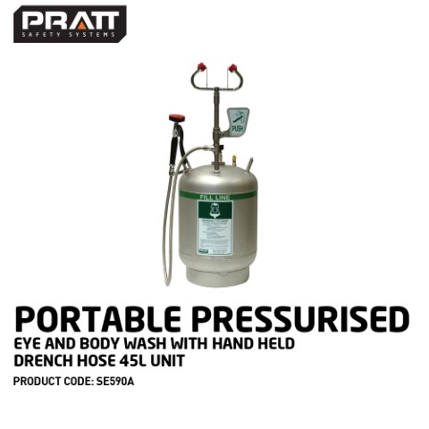 PRATT PORTABLE EYEWASH 45L WITH T & HAND HELD ASSY